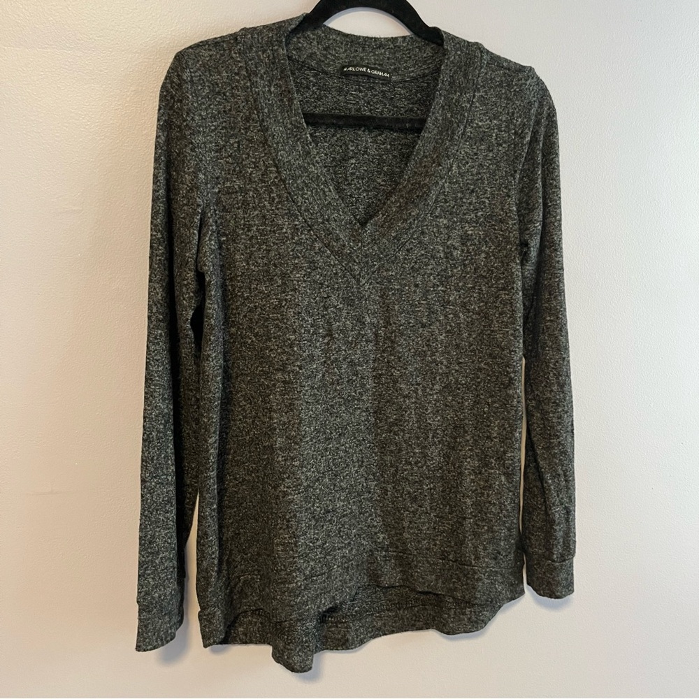 Harlowe and Graham soft grey long sleeve shirt size medium